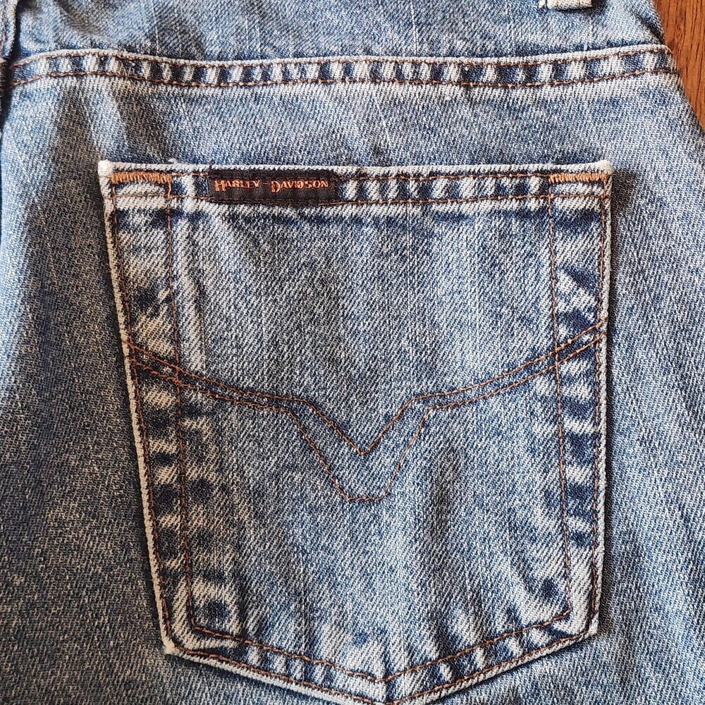 Harley-Davidson Jeans Womens 6 Petite Blue Medium Wash High Rise Straight Denim - Picture 10 of 14